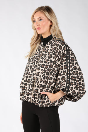 Leopard Print Zip-Up Jacket
