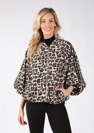 Leopard Print Zip-Up Jacket
