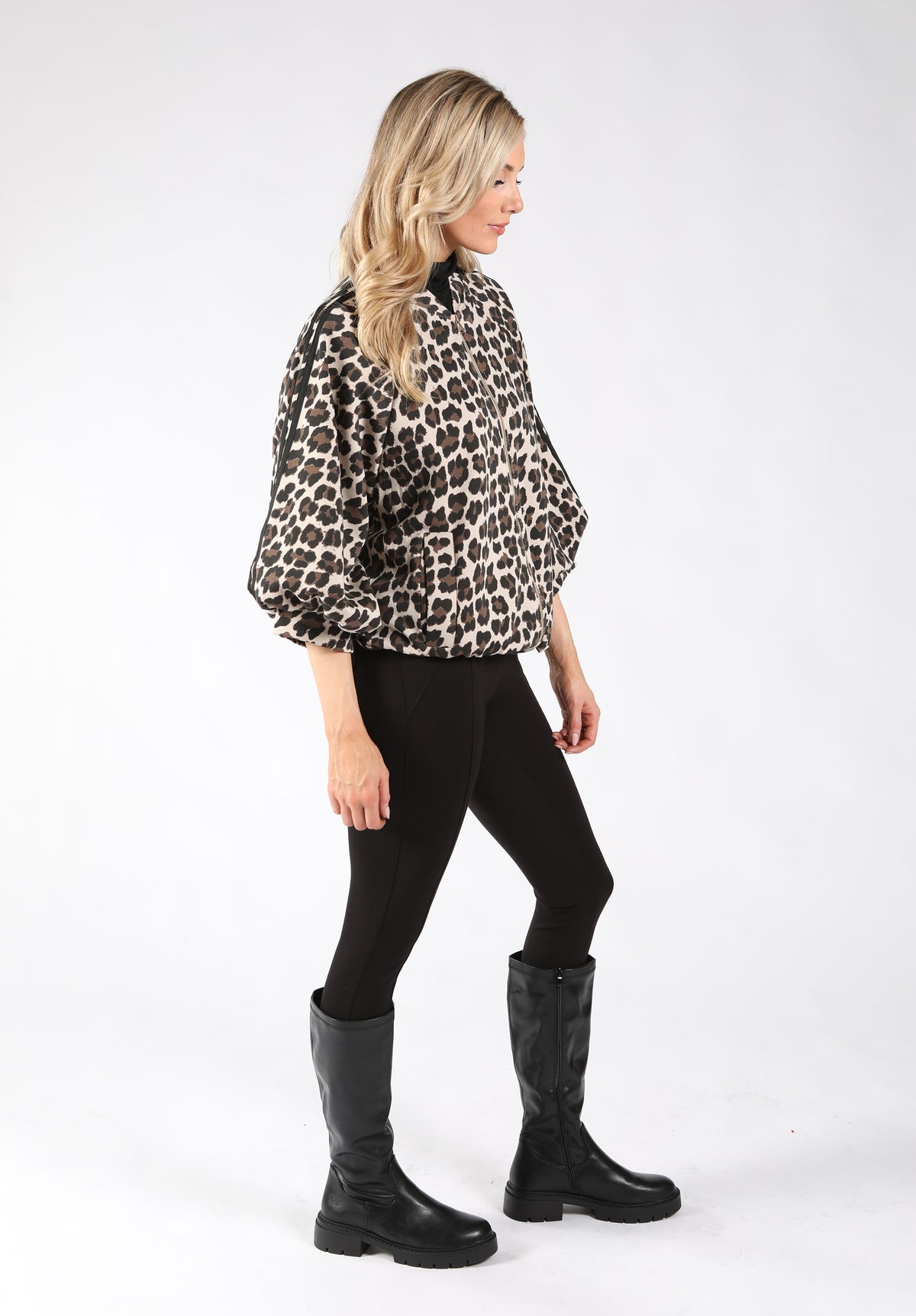 Leopard Print Zip-Up Jacket
