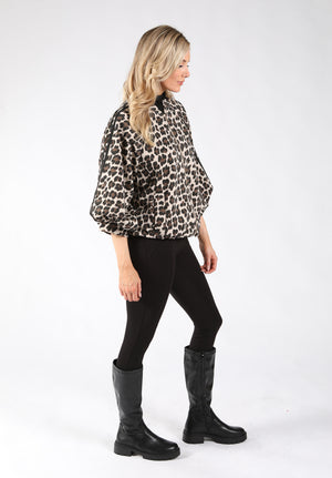 Leopard Print Zip-Up Jacket