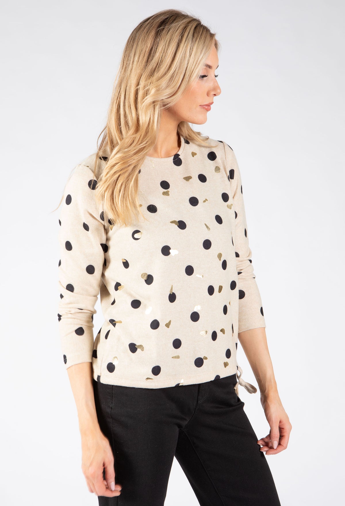 Fine Knit Polka Dot Top