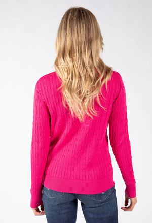 Cable Knit Zip-Up Cardigan