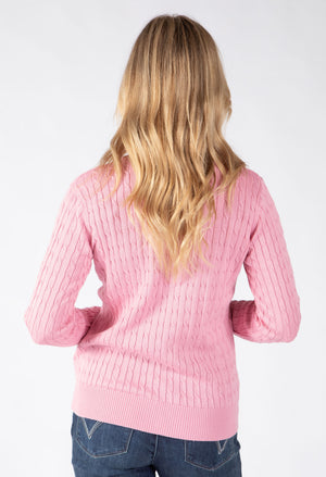 Cable Knit Zip-Up Cardigan
