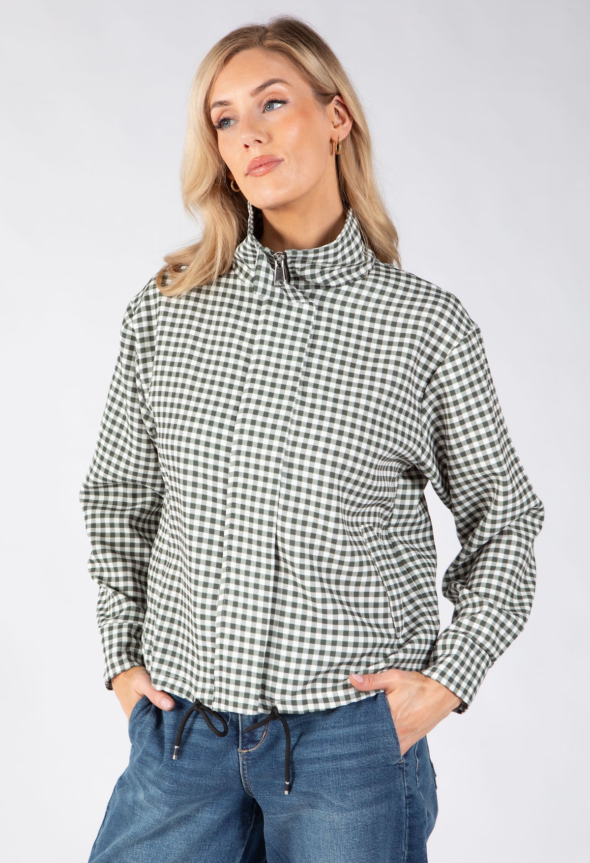 Gingham Bomber Jacket