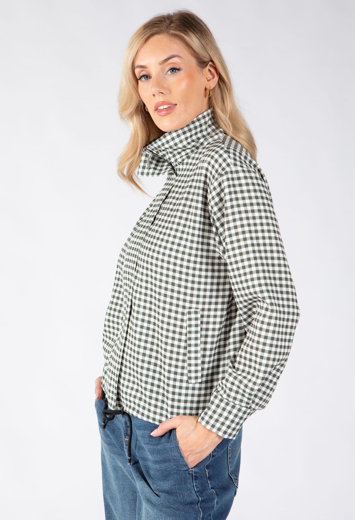 Gingham Bomber Jacket