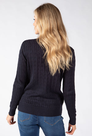 Cable Knit Zip-Up Cardigan