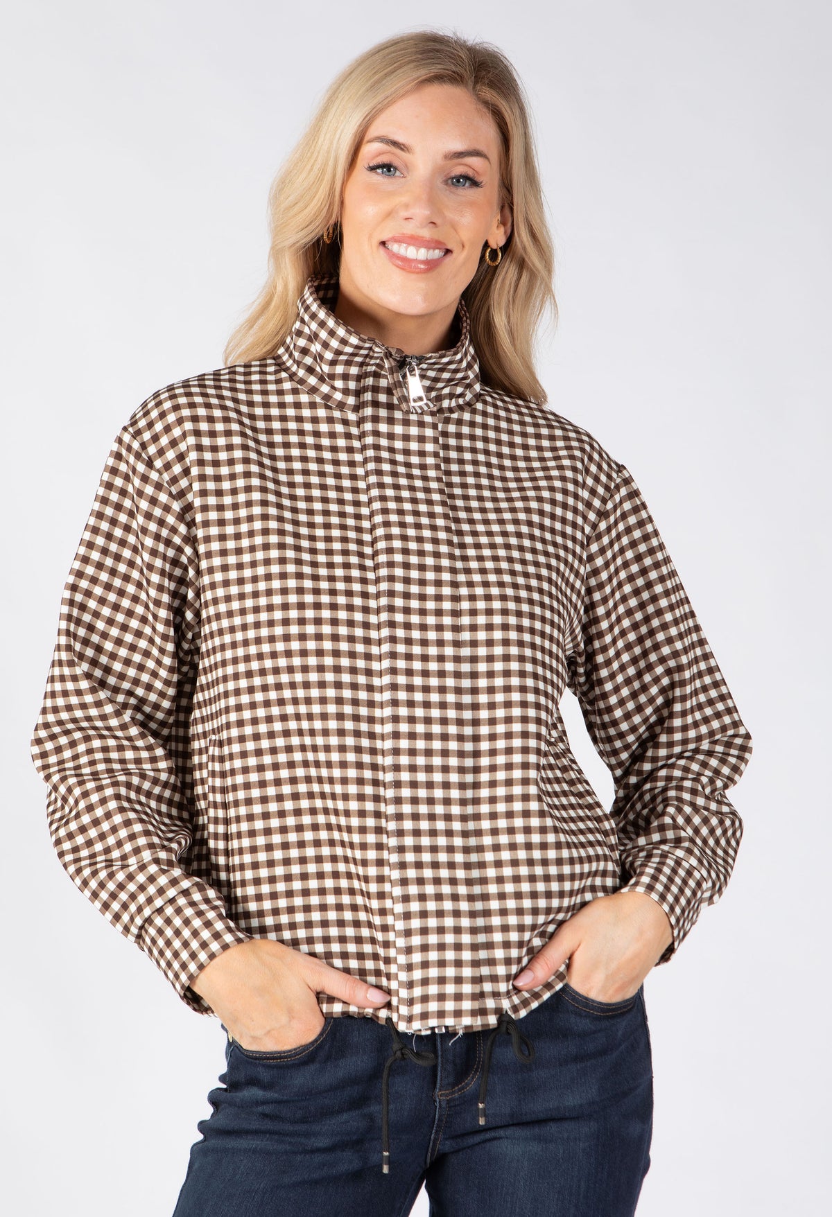 Gingham Bomber Jacket