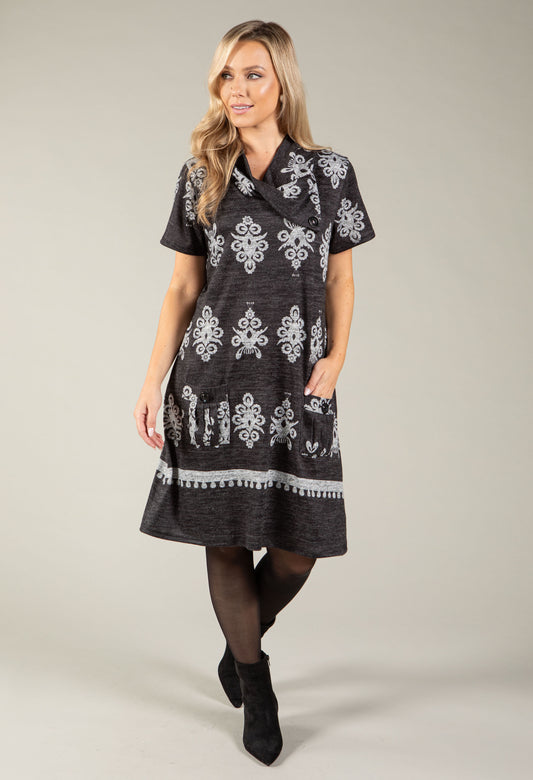 Fine Knit Cowl Neck Dress – Pamela Scott