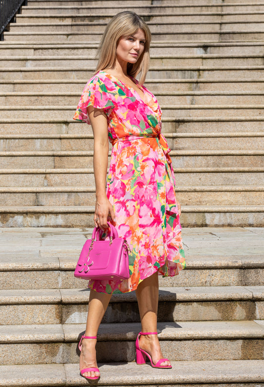Abstract Floral Print Dress