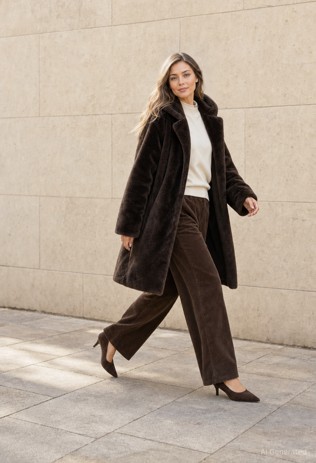Faux Fur Hooded Coat