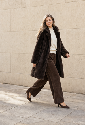 Faux Fur Hooded Coat