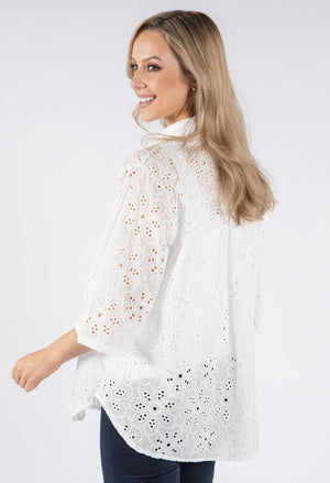 Embroidered Button Down Blouse