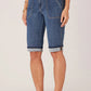 Indigo Denim "Ab"solution High Rise Cuffed Hem Repreve Bermuda Short