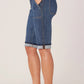 Indigo Denim "Ab"solution High Rise Cuffed Hem Repreve Bermuda Short