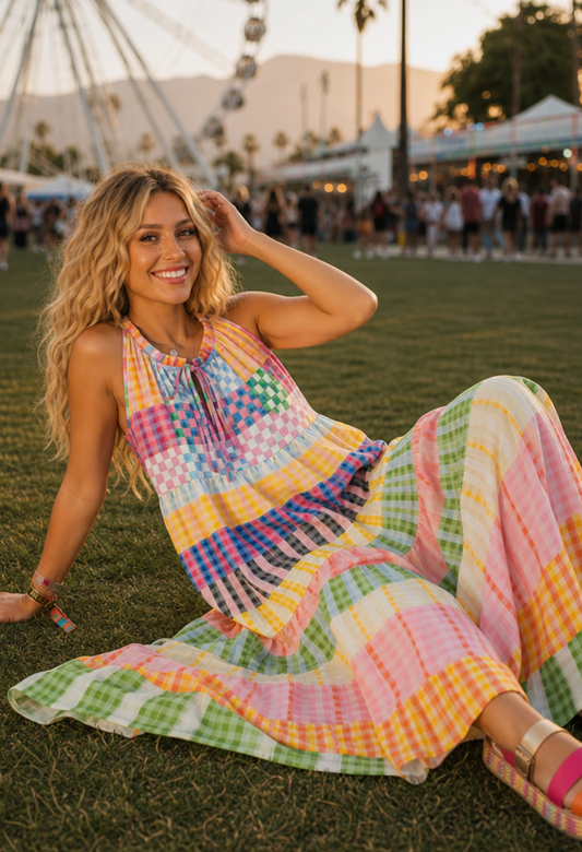 Gingham Maxi Dress