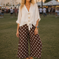 Tie Front Linen Look Blouse