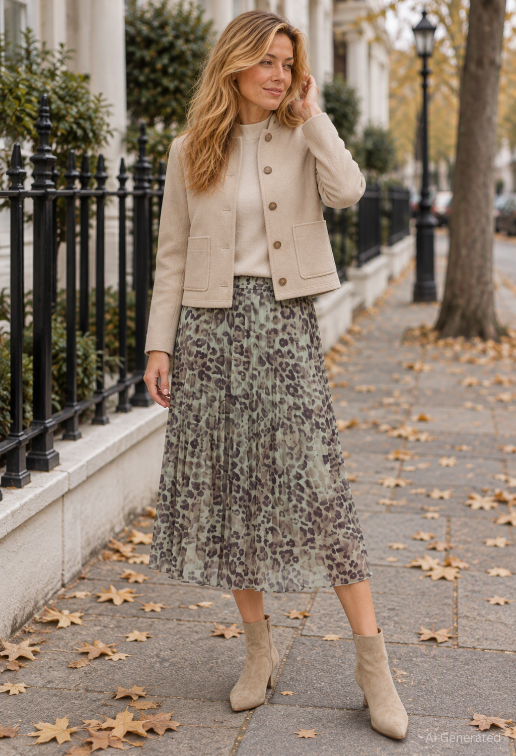 Leopard Print Pleated Long Skirt – Pamela Scott