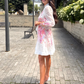 Floral and Diamante Belted Short Dress