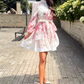 Floral and Diamante Belted Short Dress