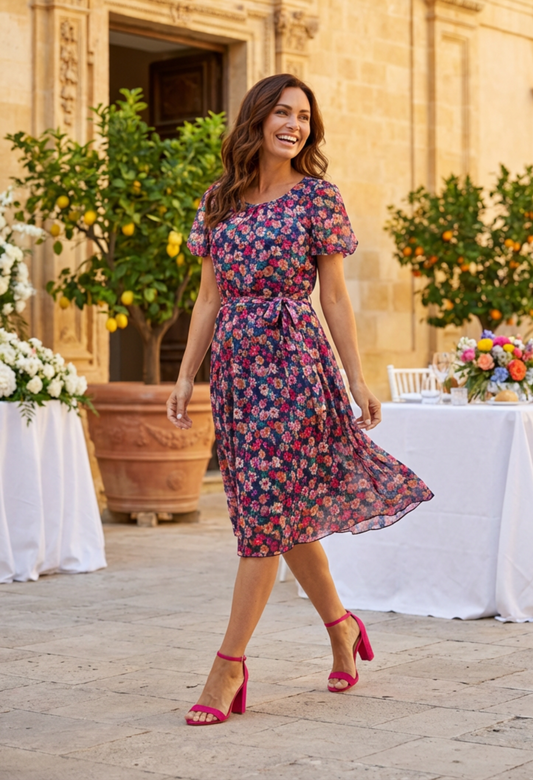 Stella Floral Lace Midi Dress