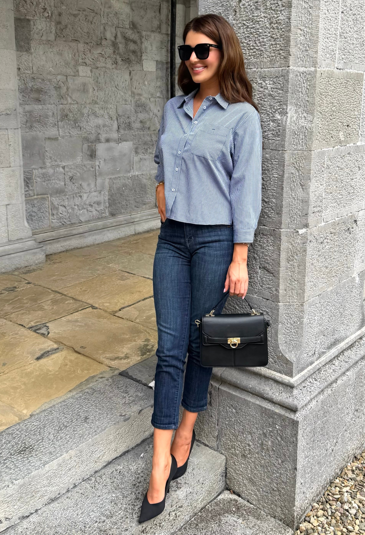 Sally Gingham Boxy Shirt