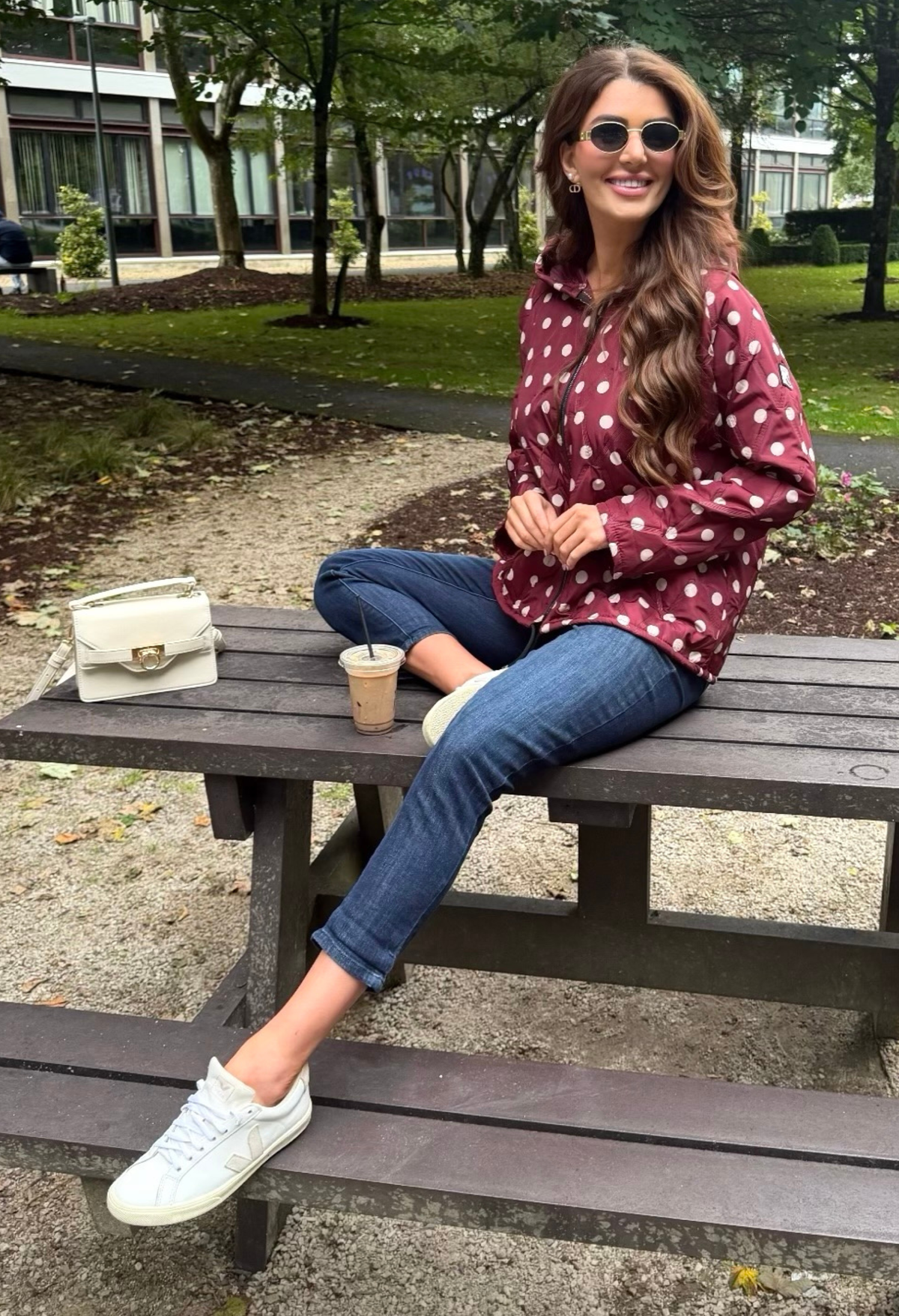 Polka Dot Quilted Coat
