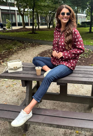 Polka Dot Quilted Coat