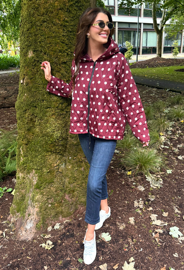 Polka Dot Quilted Coat