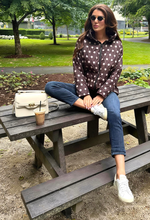 Polka Dot Quilted Coat