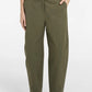 High waist barrel trousers with button detail