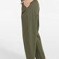 High waist barrel trousers with button detail