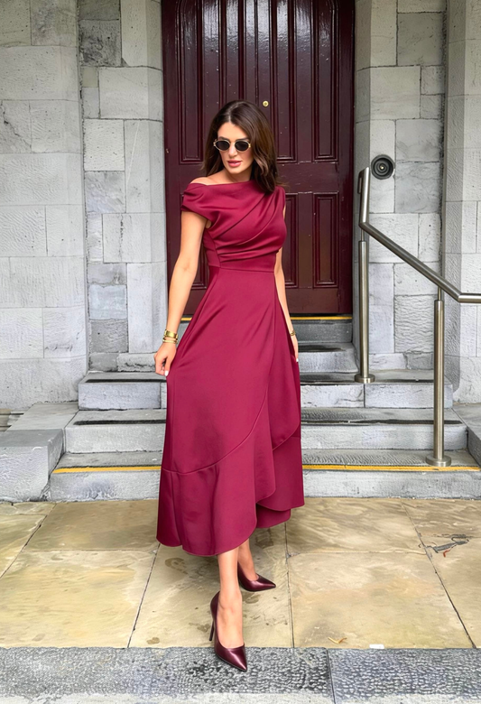 Florie Frill Wrap Maxi Dress