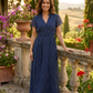 Polka Dot V-Neck Midi Dress