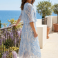 Abstract Plisse Pleated Pop Over Dress