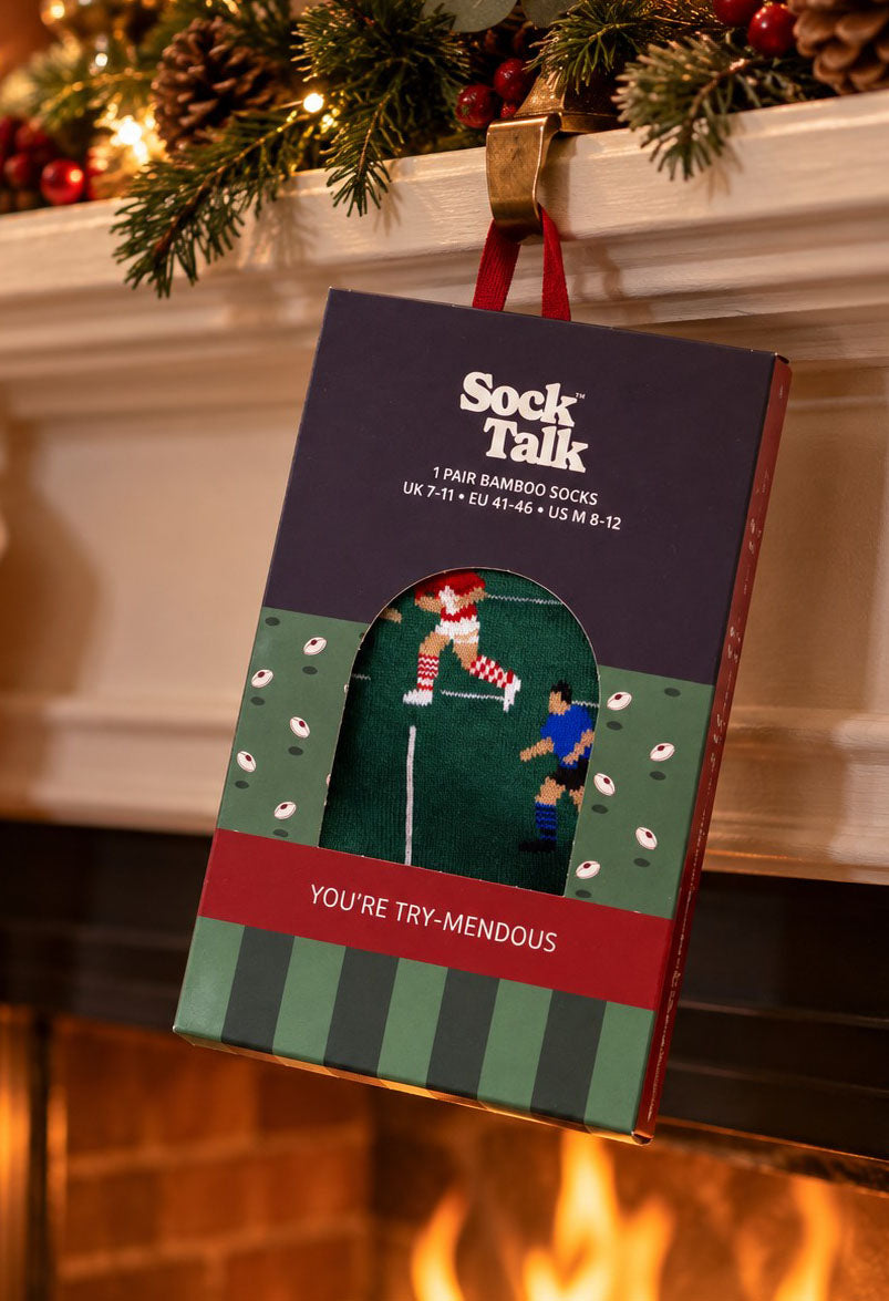 mens rugby novelty socks in gift box