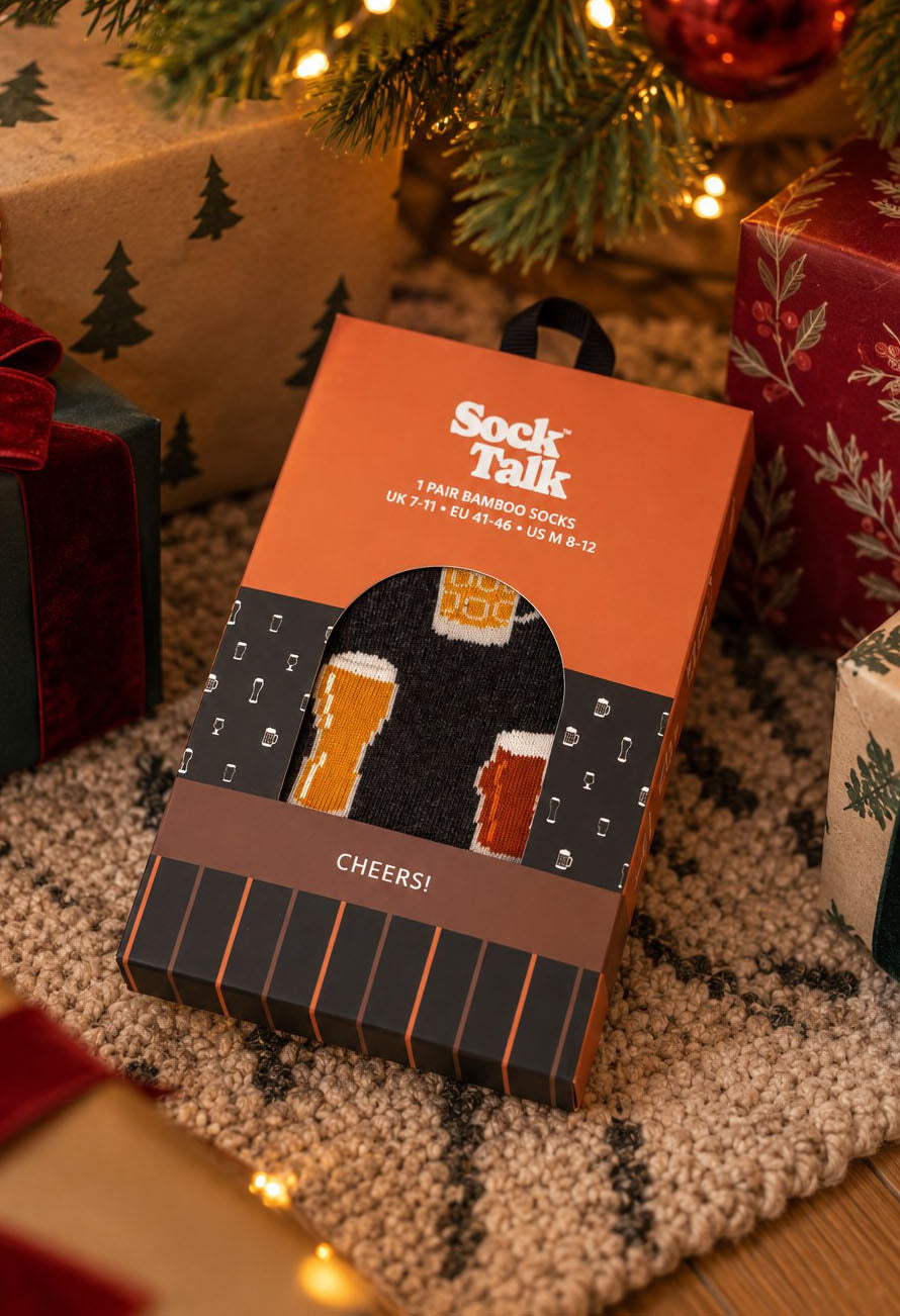 mens gift box of novelty beer socks