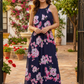 Floral Print Halter Maxi Dress