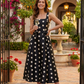 Polka Dot Bow Detail Midi Dress