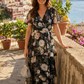 Floral Print Chiffon Maxi Wrap Dress