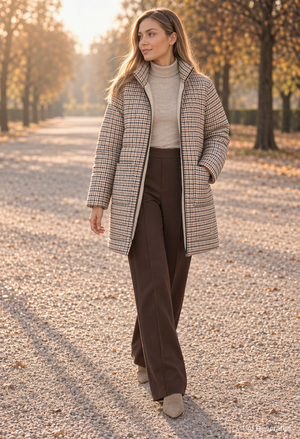 Gingham Puffer Coat – Pamela Scott