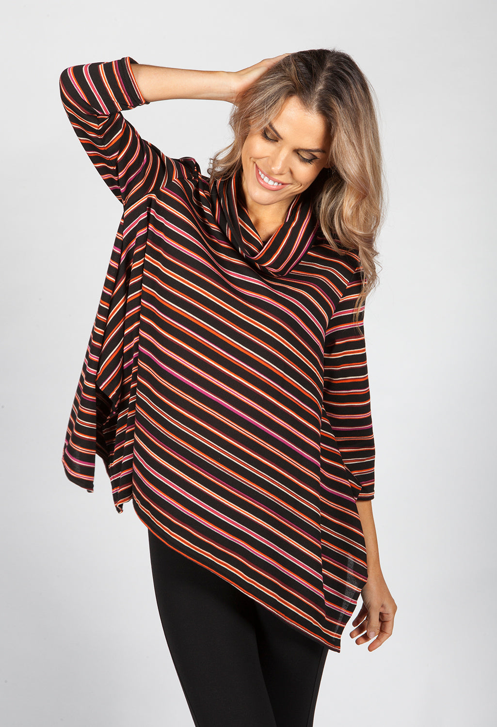 Black and Multi Stripe Tunic