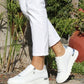 Laser Cut White Trainer