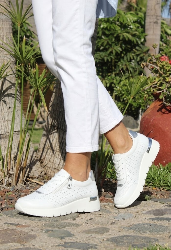 Laser Cut White Trainer