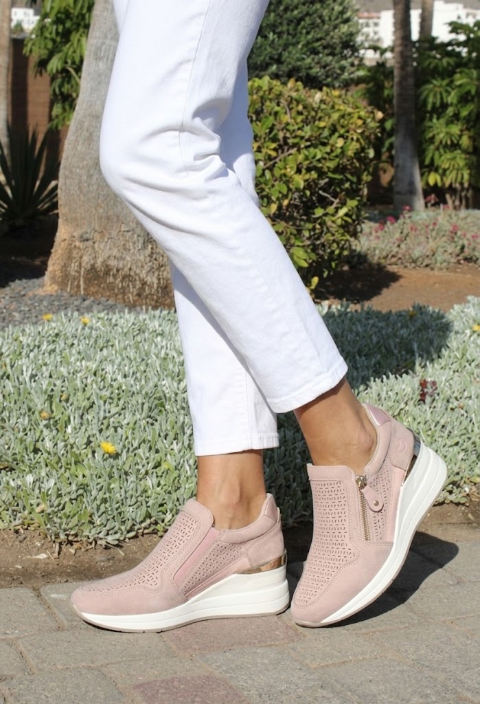Bianca Side Zip Wedge Trainer