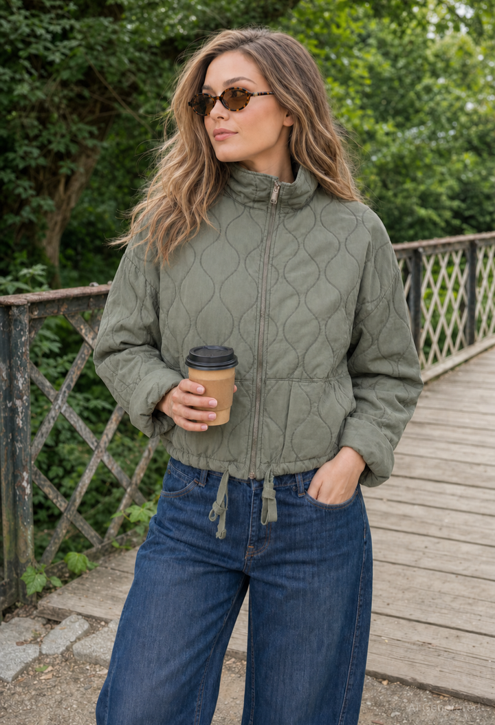 Quilted Zip-Up Jacket