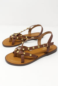 Tan Flat Strap Sandal