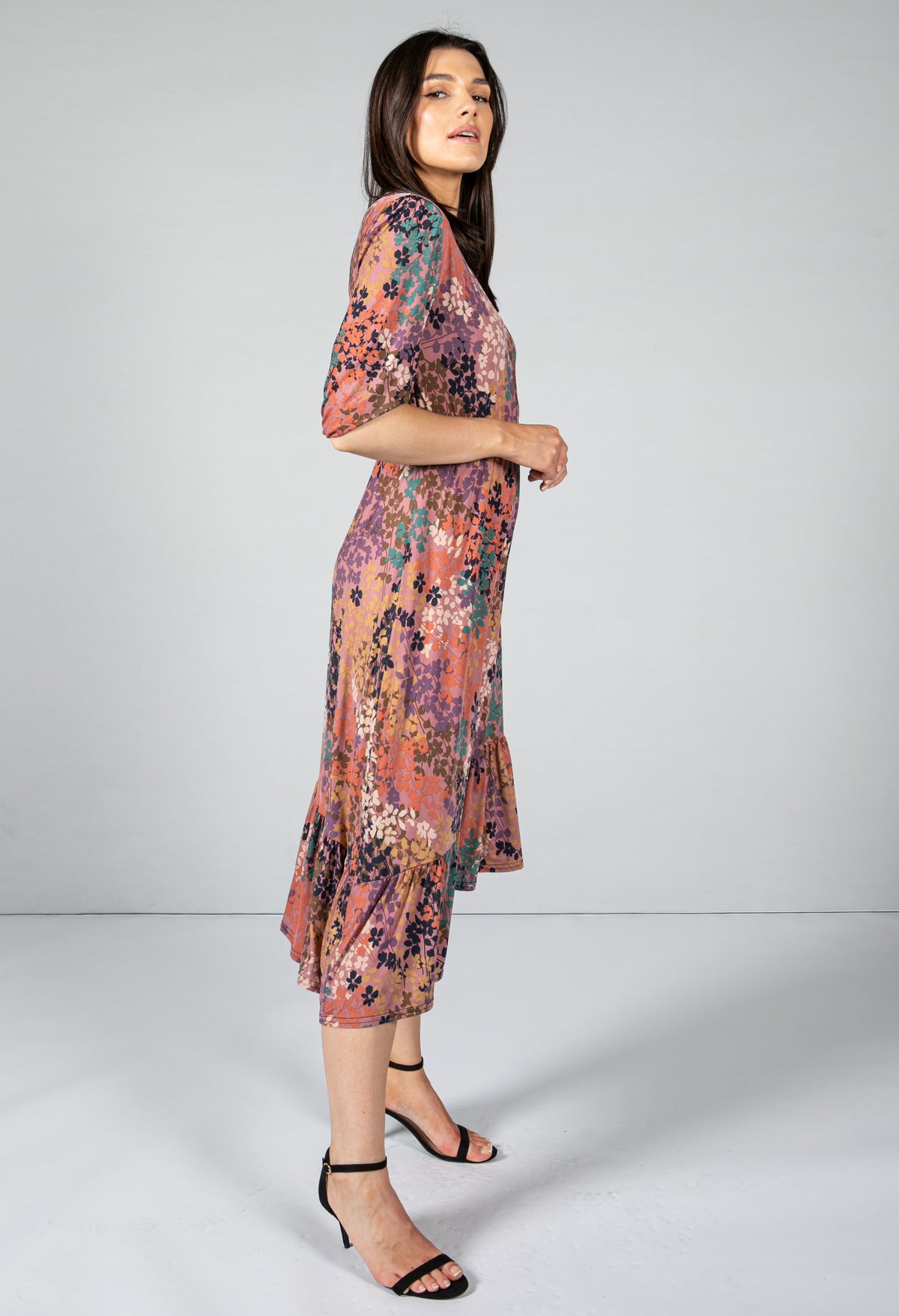 Floral Midi Dress, view 2 – Pamela Scott