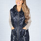 Navy Quilted Gilet with Logo Pockets