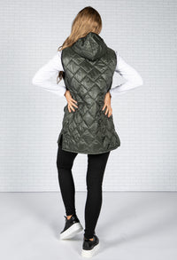 Khaki Quilted Gilet with Logo Pockets