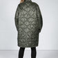 Khaki Quilted Coat with Toggle